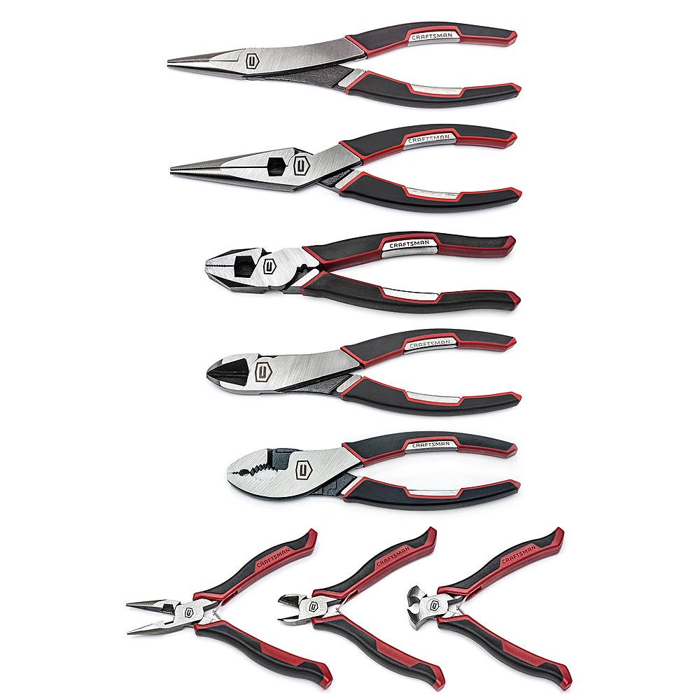 Craftsman Pliers Set 8 pc. TruGrip Handles SlipJoint Linesman Long