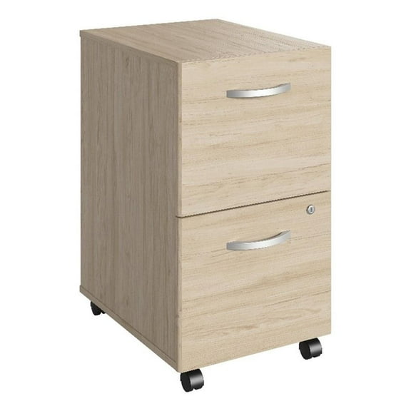 Bowery Hill 2 Drawer Mobile File Cabinet in Natural Elm - Engineered Wood