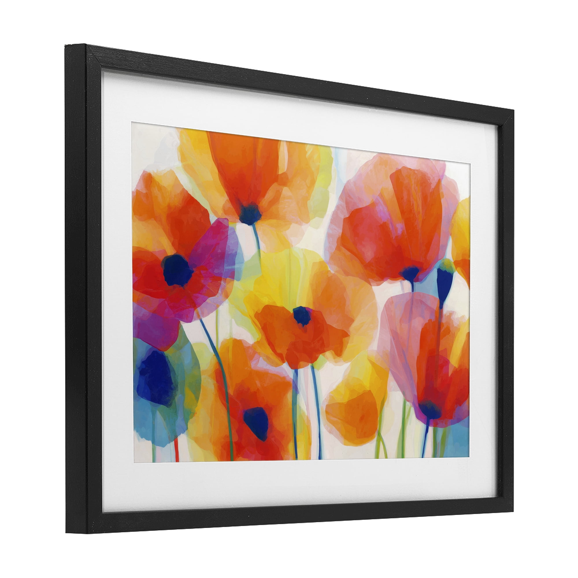Stupell Industries Poppies At Golden Hour Black Framed Print Under Glass, design by Chromatic Storm Studio