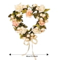 Artificial Flower Wreath with LED String Lights for Front Door Decor ...