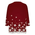thumbnail image 4 of HOMBOM Womens V Neck Tops Christmas Button down Comfy Wine 3/4 Sleeve Graphic Santa Print Xmas Shirts for Female, 4 of 5