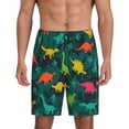 thumbnail image 1 of Fotbe Colorful Dinosaurs Pantalones Cortos de Pijama para Hombre, Ropa de Dormir, Pantalones de Pijama Cortos para Hombre-4X-Large, 1 of 6
