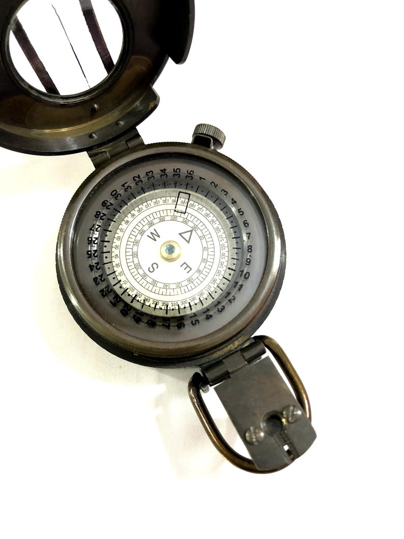Brass WWII Military Compass | Working Pocket Compass for Hiking & Outdoor Adventures | Nautical Steampunk Gift