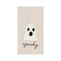 Spooky French Knot Flour Sack Cotton Halloween Embroidered Kitchen Towel