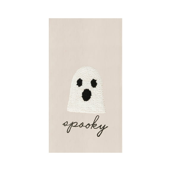 Spooky French Knot Flour Sack Cotton Halloween Embroidered Kitchen Towel
