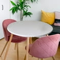 thumbnail image 6 of Waterproof Non-slip Round Fitted Tablecloth Table Cover Cloth 120cm White, 6 of 8