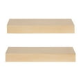thumbnail image 3 of Kate and Laurel Havlock Modern Natural Floating Shelves, Set of 2, 18 x 8, Natural Wood, Mid-Century Bathroom and Kitchen Shelves for Storage and DisplayDecor, 3 of 9