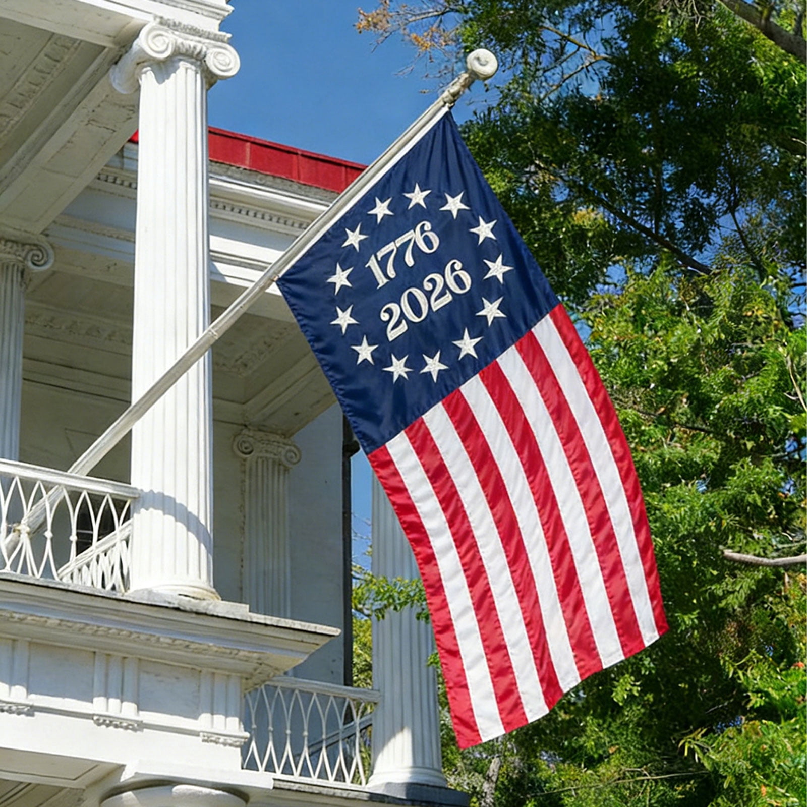 2026 Bradford Bennington 250th Anniversary USA Flag 3x5 Ft Outdoor - Heavy Duty Embroidered Betsy Ross 13 Colonies Flag with 2 Brass Grommets, 1776 American Patriotic Flag