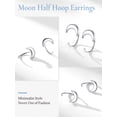 thumbnail image 5 of U7 Half Hoop Earrings Tiny Minimalist Sterling Silver Moon Earring for Women Open Cartilage Huggie Piercing Ear Charm, 5 of 8