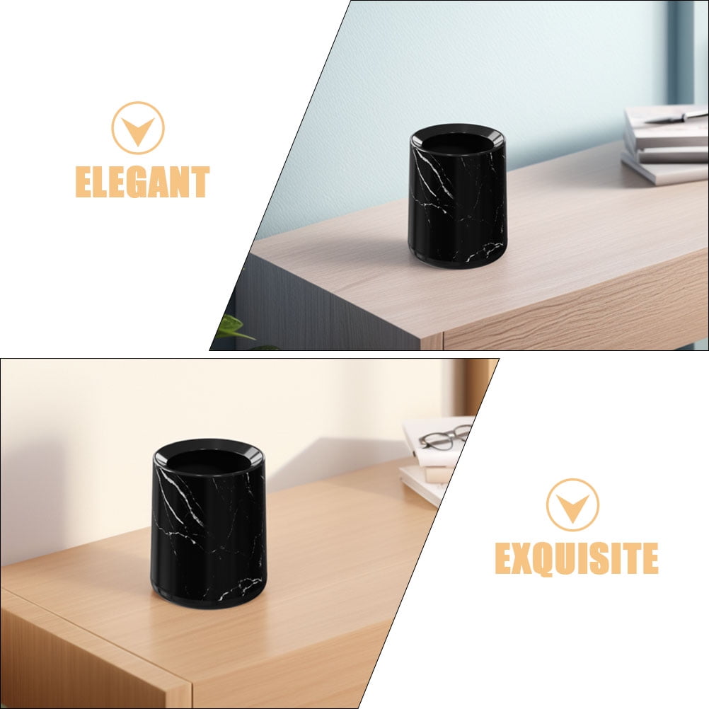 Trash Cans for Bathroom Garbage Decor Marble Household Office Black