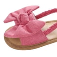 thumbnail image 6 of Baby Girl Bow Knot Sandals Cute Soft Sole Flat Princess Shoes Newborn Infant Non-Slip First Walkers, 6 of 7