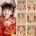 thumbnail image 2 of UOYOTT Chinese Style Braid Headband Han Dust Ancient Style Headband Children's Wig B в, 2 of 5