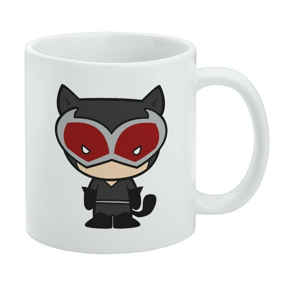 Batman Catwoman Cute Chibi Character White Mug