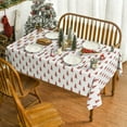 thumbnail image 2 of Christmas Tablecloth 60×84 Inch Rectangular, Trees Red White Boho Washable Table Cover for Party Picnic Dinner Decor, 2 of 5
