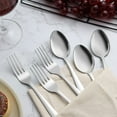 thumbnail image 3 of 24-piece Forks and Spoons Silverware Set, Food Grade Stainless Steel Flatware Cutlery Set for Home, Kitchen and Restaurant, 12 Dinner Forks and 12 Dinner Spoons, Mirror Polished&Dishwasher Safe, 3 of 7