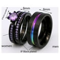 thumbnail image 3 of Matching Rings Couple Rings Black Gold Plated 1CT Purple Cz Women Wedding Ring Sets, 3 of 7
