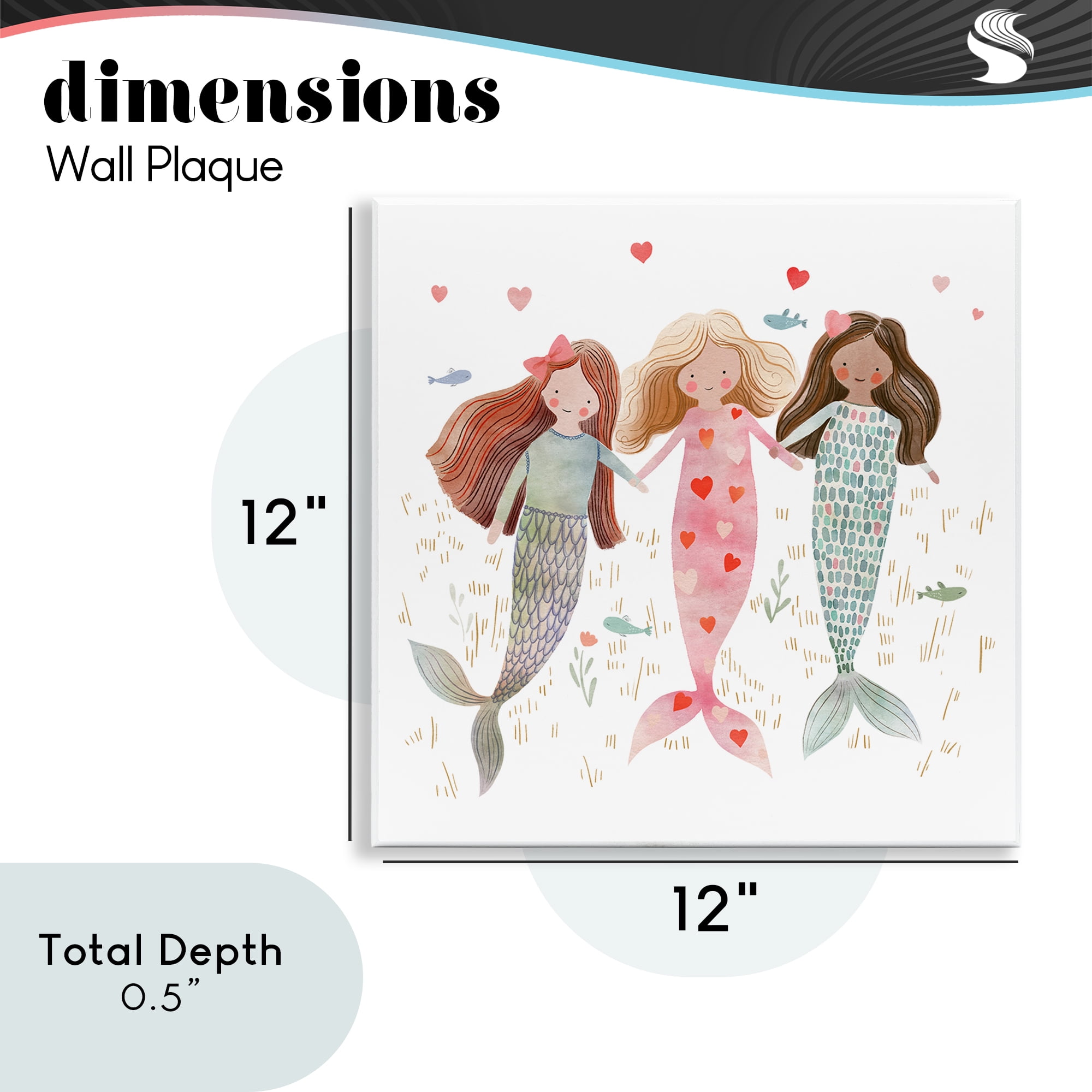 Trio of Mermaids Friendship Wall Plaque Art, design by Leah Straatsma