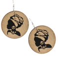 thumbnail image 6 of Natural Round Wooden Earrings Africa Beauty Profile Fashion Dangle Drop Earrings, 6 of 8