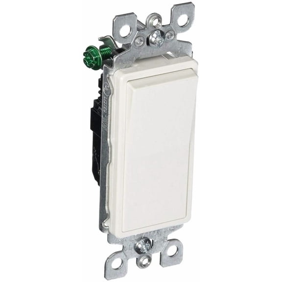 Leviton 5601-2WM 8 Pack 15Amp 120/277V Decora Rocker Single Pole AC Quiet Switch, White