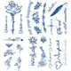 thumbnail image 1 of (GZ-041-046) 6 uds pegatinas tatuaje semipermanentes pegatinas tatuaje hierbas planta serie abstracta semipermanente 110X180MM A, 1 of 9