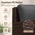 thumbnail image 5 of Aiho 7-Piece Rattan Patio Furniture Set , Outdoor Sectional Furniture Set with Tempered Glass Table for Patio, Garden, Backyard, Grey, 5 of 10