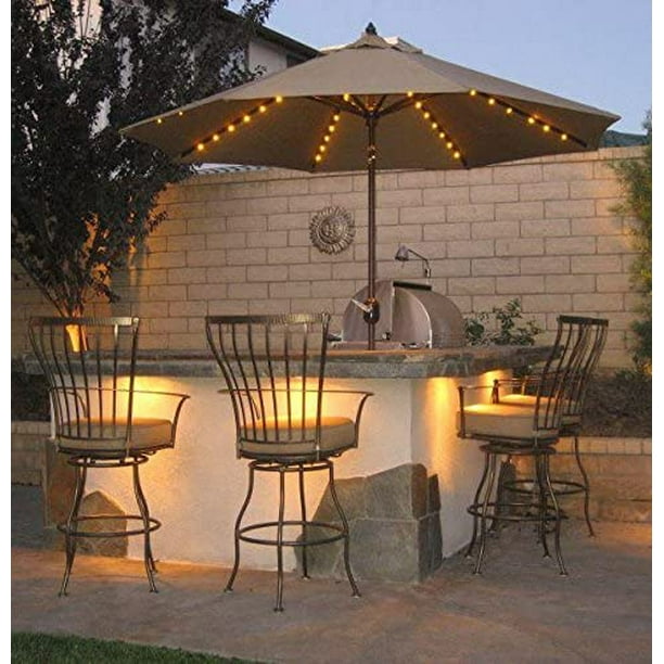 Patio Umbrella Lights Remote Control And Timer 8 Ribs 104 Led String Decor Battery Operated For Restaurant Coffee Outdoor Garden Backyard Holidays Party Warm White Com Patio Umbrella Lights Remote Control, Patio Umbrella Lighting