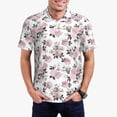 thumbnail image 4 of Xecao Rose Flowers for Mens' Casual Short Sleeve Button-Down Polo Shirts for a Classic Golf Look, 4 of 9