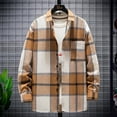 thumbnail image 4 of Ketyyh-chn99 Mens Shirts Men Zipper Button Long Sleeves Loose Shirt Yellow,4XL, 4 of 4