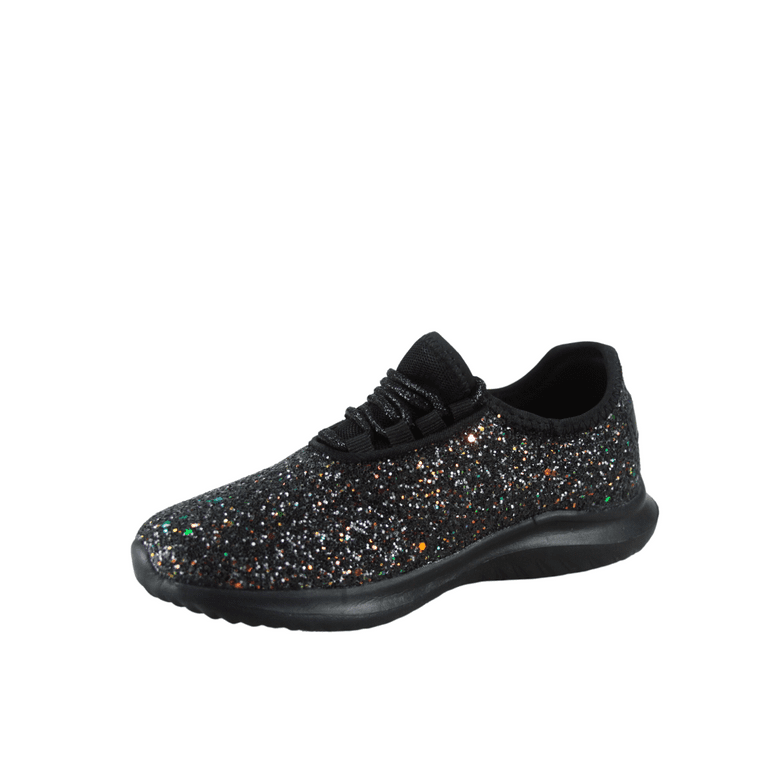 Little girl clearance black glitter shoes