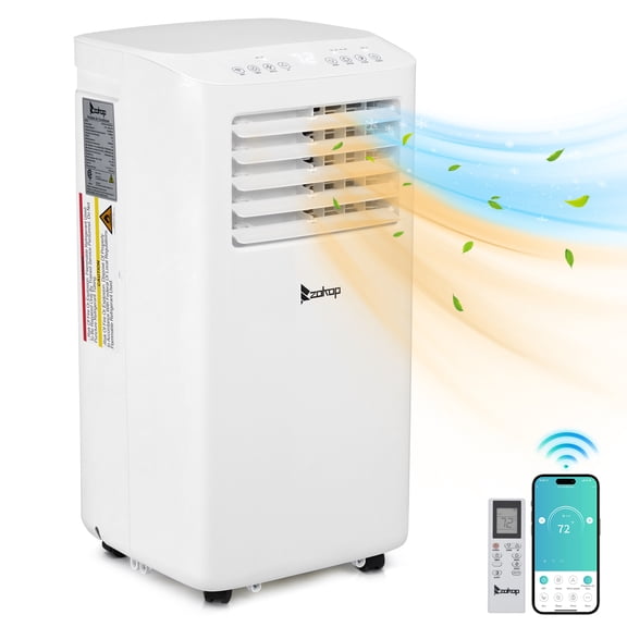 Ubesgoo WiFi Enabled 7100BTU (9000 BTU ASHRAE) Air Conditioner ABS Side Outlet Mobile Portable Refrigeration White