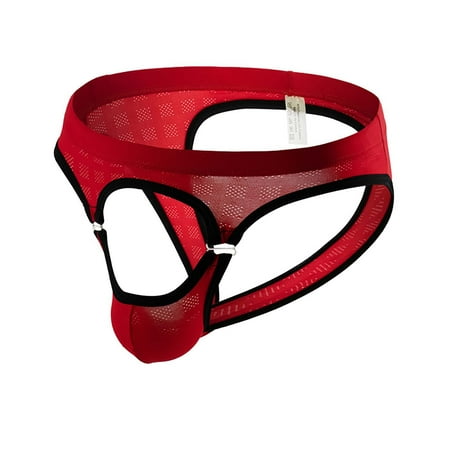 

solacol Mens Briefs Sexy Men Casual Fashion Solid Brief Panties Sexy Mesh Breathable Front Opening