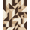 Brown Tan Cream, Pattern 12, variant on ODIKA 8'x10' Washable Area Rug Durable, Non-Slip Interlocking Shapes Neutral Blocks Brushstroke Large Beige Abstract Playful for Living Room, Under Sectional, Family