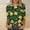 A1685 Green, variant on St. Patrick's Day Shirt for Women Vintage Shamrock Graphic T-Shirt 3/4 Sleeve Crewneck Loose Fit Festival Apparel Irish Clover Print Holiday Celebration Tops