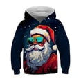 thumbnail image 4 of Sudadera con capucha con estampado gráfico de Papá Noel navideño para niños, cómoda y moderna, ropa para niños para otoño e invierno al aire libre, 4 of 5