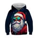 thumbnail image 4 of Sudadera con capucha con estampado gráfico de Papá Noel navideño para niños, cómoda y moderna, ropa para niños para otoño e invierno al aire libre, 4 of 5