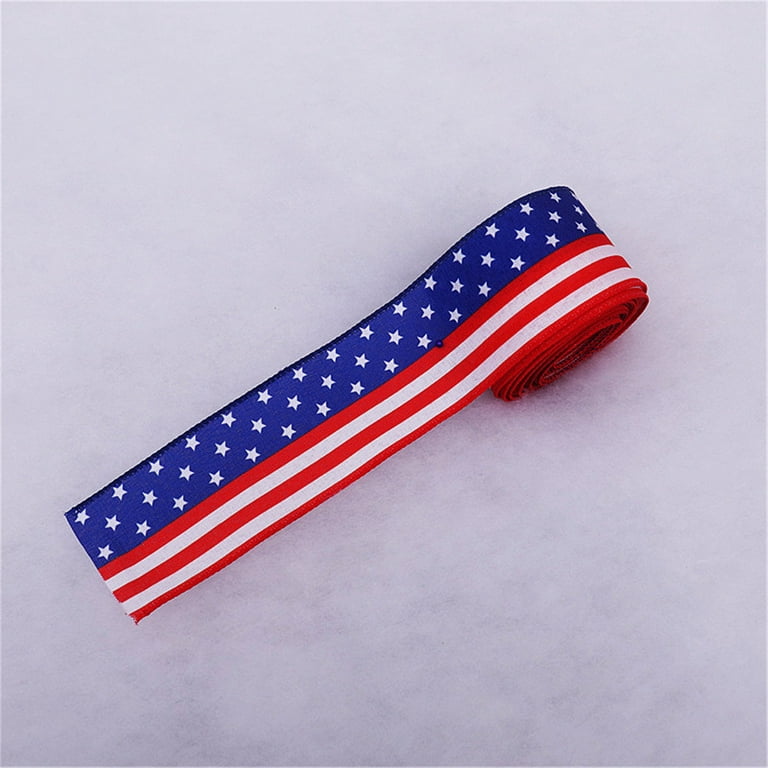  Red White and Blue Satin Ribbon Striped American Flag (2-1/4 -  25 Yards) : Clothing, Shoes & Jewelry