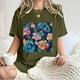 thumbnail image 4 of Faldas Cortas para Mujeres, Impresión de Flores Casual Oversized Camiseta de Manga Corta Top Hecho de 95% Poliéster 5% Spandex para Primavera Verano, Falda Corta de Verano, 4 of 7