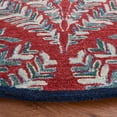 thumbnail image 3 of SAFAVIEH Capri Proinsias Leaves Wool Area Rug, Red/Green, 3' x 3' Round, 3 of 11