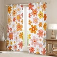 thumbnail image 2 of Homewish Watercolor Floral Black Out Curtains,Cute Daisy Flower Curtains Pack of 2 (42x63 Each),White Orange Bedroom Curtains For Girls Teens,Luxury Bedroom Decor, 2 of 6