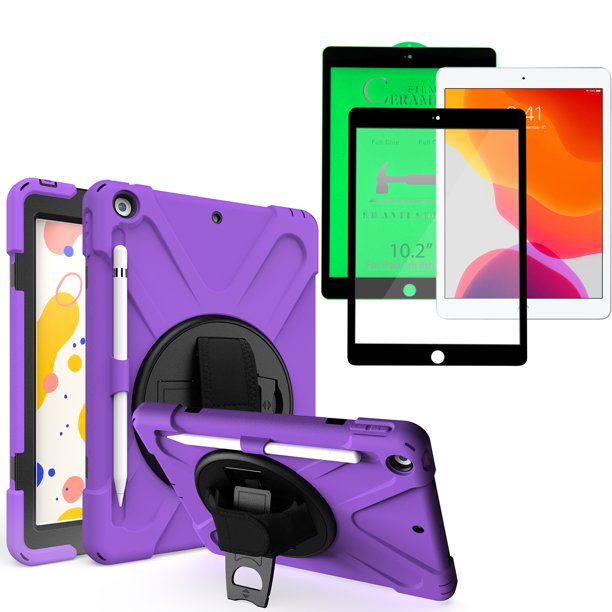 KIQ iPad 10.2 Case, Heavy Duty Shield Case with Shatter Resistant