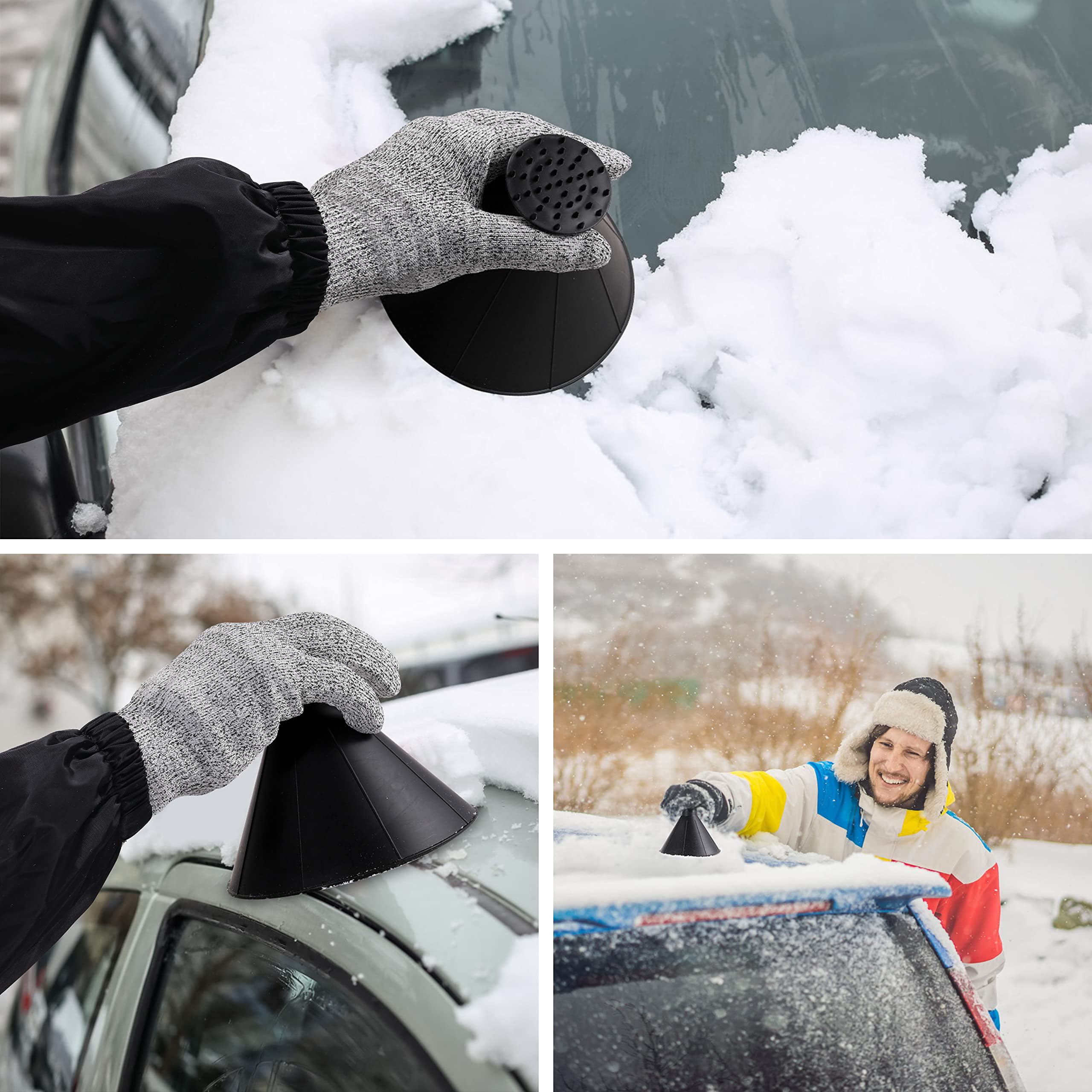 Magic Car Windshield Ice Snow Remover Scraper Tool Cone Shaped Round Funnel  DM
