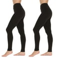 thumbnail image 2 of Just Love Ladies Solid Fleece Lined Seamless Leggings (Pack of 2) 6816-C-XS-S (Black Black, Medium / Large), 2 of 3
