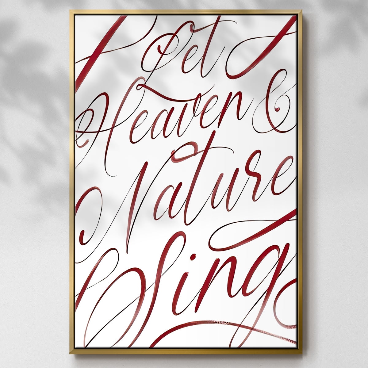 Heaven and Nature - Framed Gallery Wrapped Holiday Canvas - 27 x 41 - Gold Frame