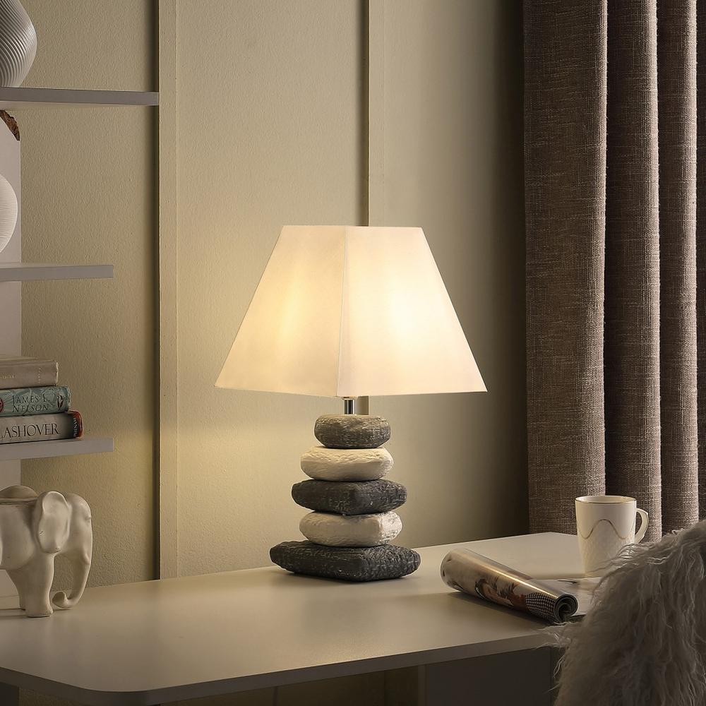 HomeRoots 468794 18 in. Organic Ceramic Pebbles Table Lamp, White & Gray - image 2 of 4