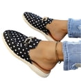 thumbnail image 5 of Mules for Women Almond Toe Faux Leather Flats Slip-on Comfort Backless Loafers Buckle Mule Shoes, 5 of 5