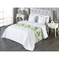 thumbnail image 3 of Hawaiian Bed Runner, Tropical Bouquets of Jungle Palms Exotic Orchid Flowers on Stripes, Decorative Accent Bedding Scarf for Hotels Homes & Guest Rooms, Queen, Fern Green Beige Magenta, by Ambesonne, 3 of 3