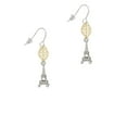 thumbnail image 2 of Delight Jewelry Silvertone AB Crystal Eiffel Tower Goldtone Leaf French Earrings, 2 of 4