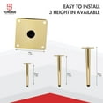 thumbnail image 5 of 10 inch / 25cm Metal Furniture Legs, Tchosuz Pack of 4 Mid Century Modern Straight Tapered Replacement Feet for Home DIY Projects Table Sofa Couch Chair, 5 of 6