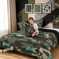 thumbnail image 4 of Manfei Aircraft Camo Queen Comforter Set, Contemporary Art Plane Vehicle Comforter Sets Queen, Dark Olive Green, Black Reversible, 3pcs, 1 Comforter and 2 Pillowcases, 4 of 7