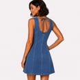 thumbnail image 4 of HIOK Women's Sleeveless Denim Tank Dress Slim Fit A Line Summer Casual Mini Dress Stretchy Basic Dress for Daily Wear Party Vacatio, 4 of 7